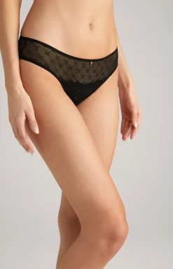 Spitzen-Slip in Schwarz