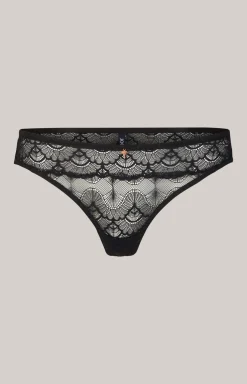 Spitzen-String in Schwarz