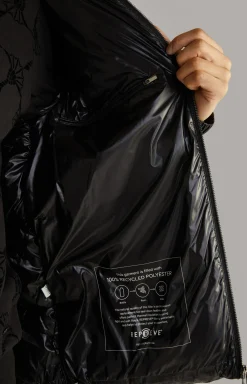 Steppjacke Ambro mit Kapuze in Schwarz