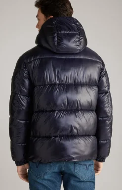 Steppjacke Ambro mit Kapuze in Dunkelblau