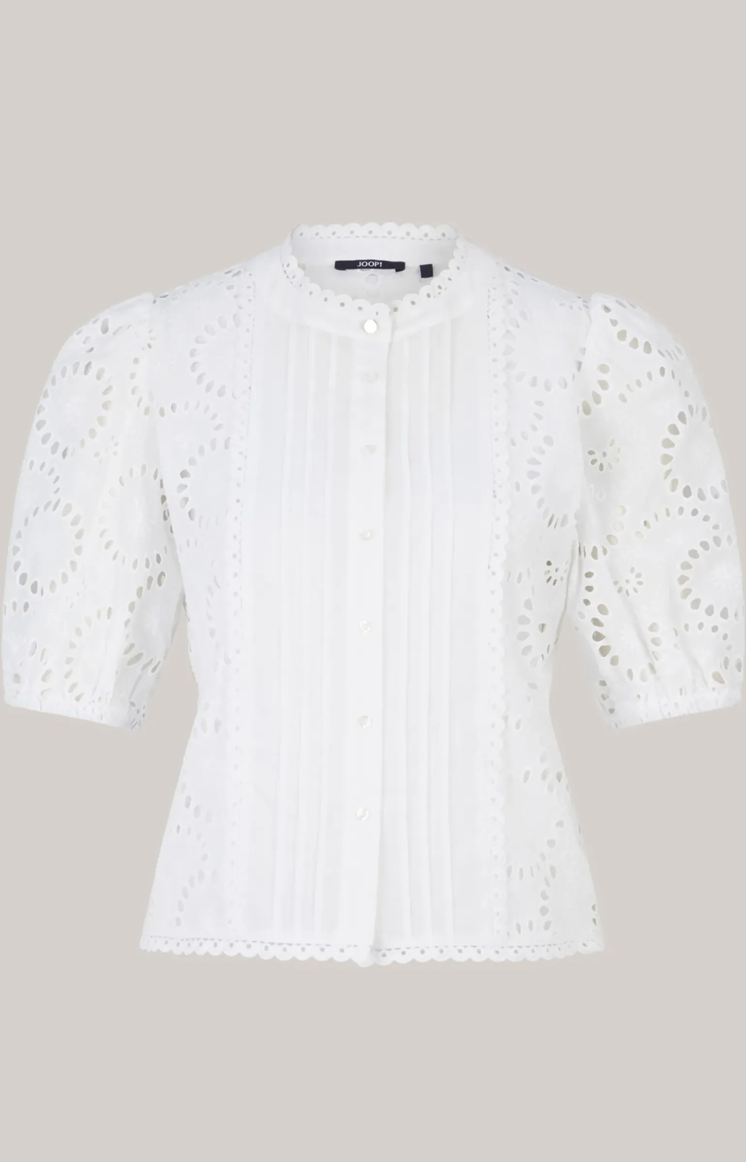 Stick-Bluse in Weiß