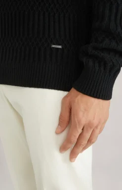 Stickpullover Norwen in Schwarz/Beige