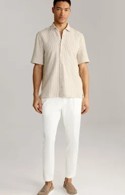 Strick-Hemd Kawi in Beige gestreift