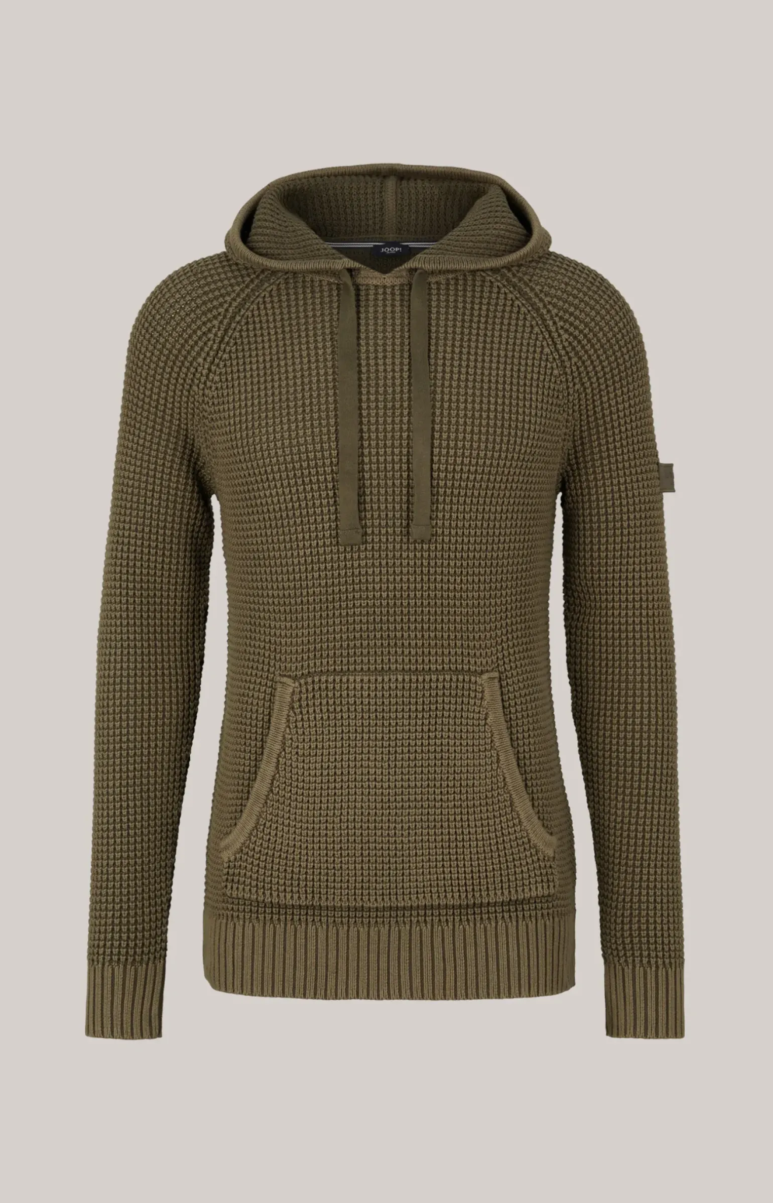 Strick-Hoodie Hoodor in Oliv