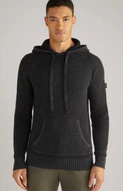 Strick-Hoodie Hoodor in Schwarz