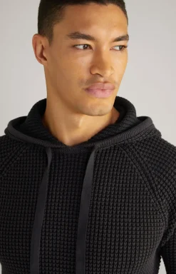 Strick-Hoodie Hoodor in Schwarz