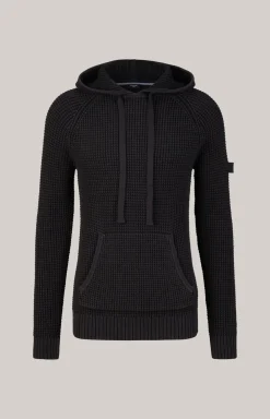 Strick-Hoodie Hoodor in Schwarz