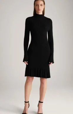 Strick-Kleid in Schwarz
