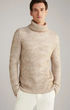 Strickpullover Hairo in Braun/Offwhite