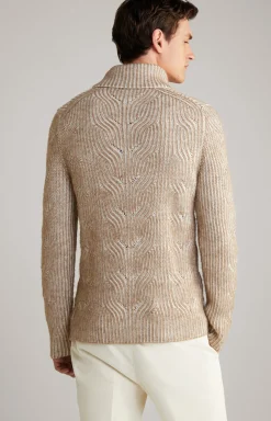 Strickpullover Hairo in Braun/Offwhite