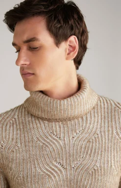 Strickpullover Hairo in Braun/Offwhite