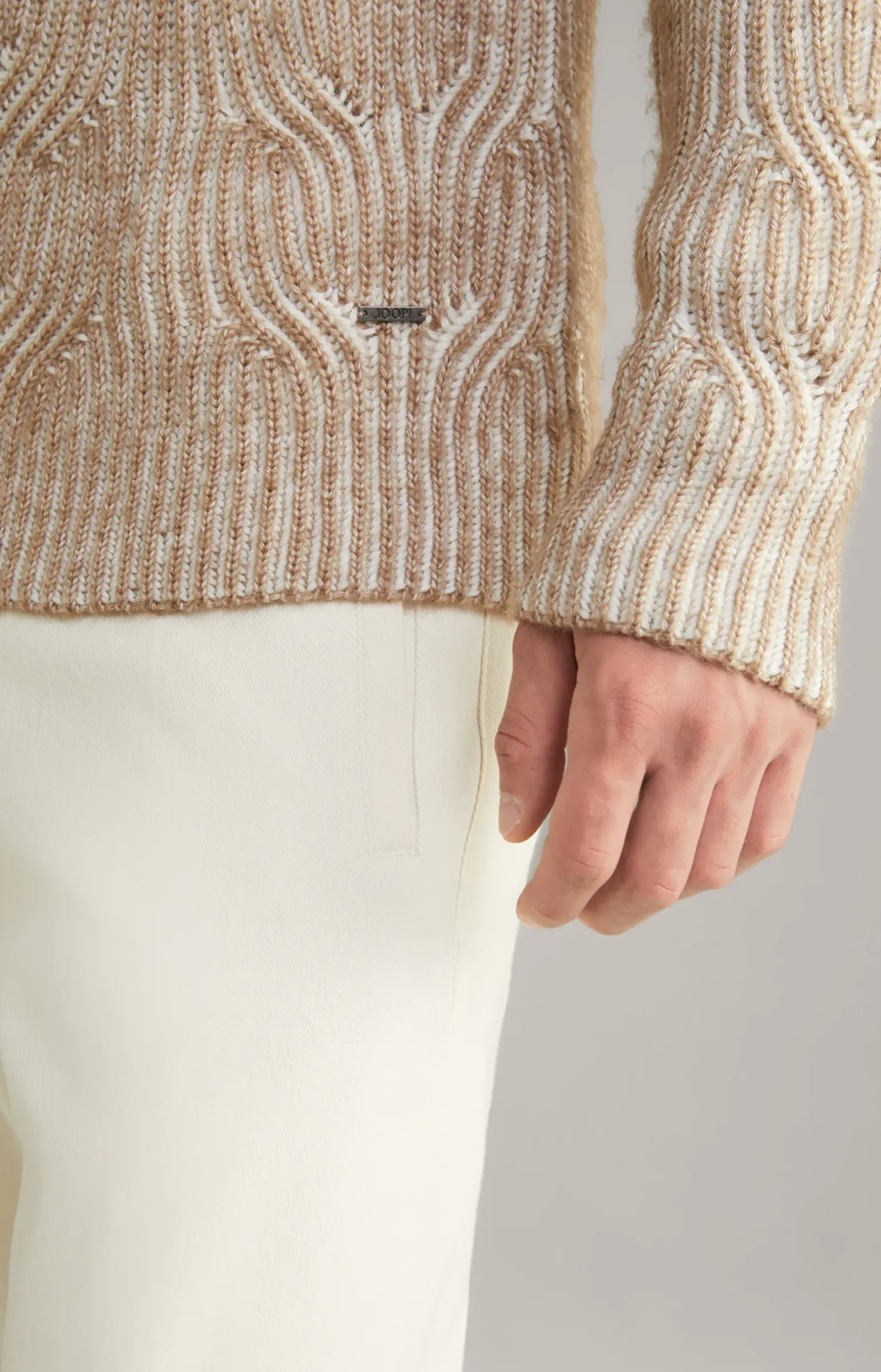 Strickpullover Hairo in Braun/Offwhite