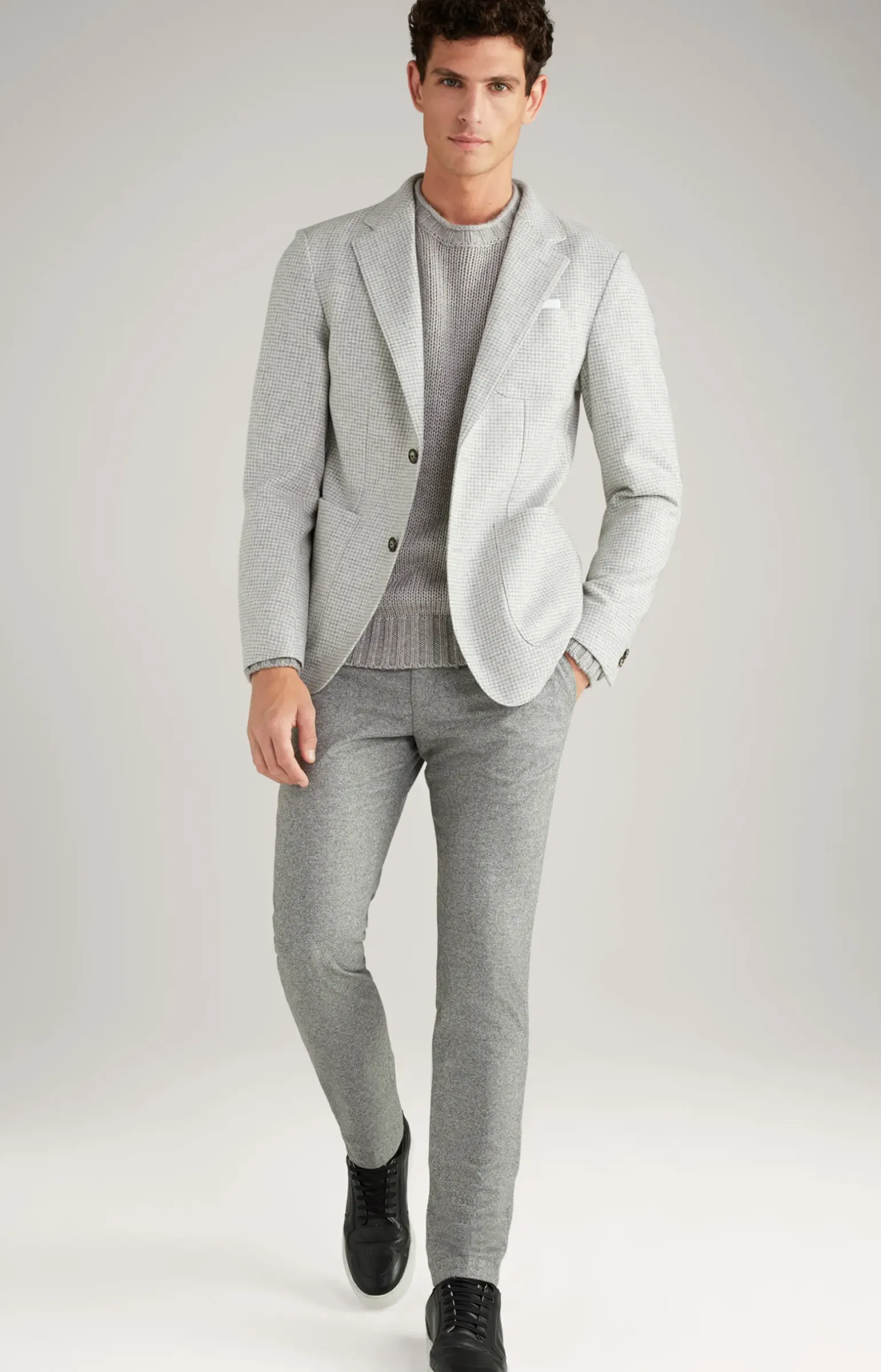 Strickpullover Haron in Hellgrau meliert