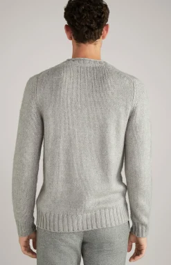 Strickpullover Haron in Hellgrau meliert