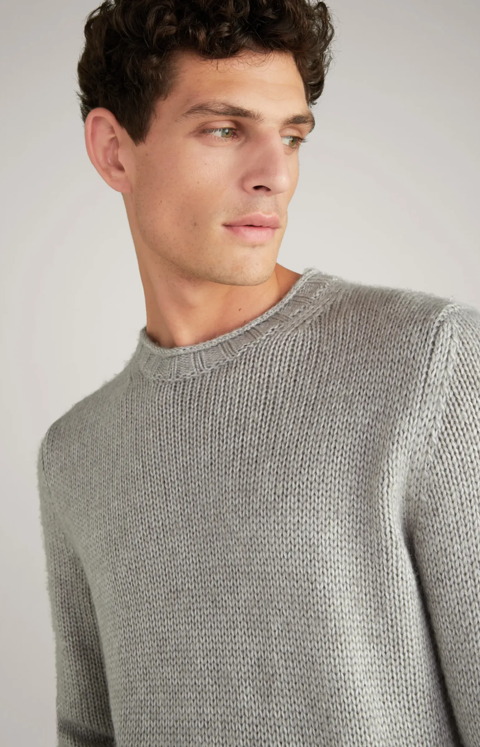 Strickpullover Haron in Hellgrau meliert