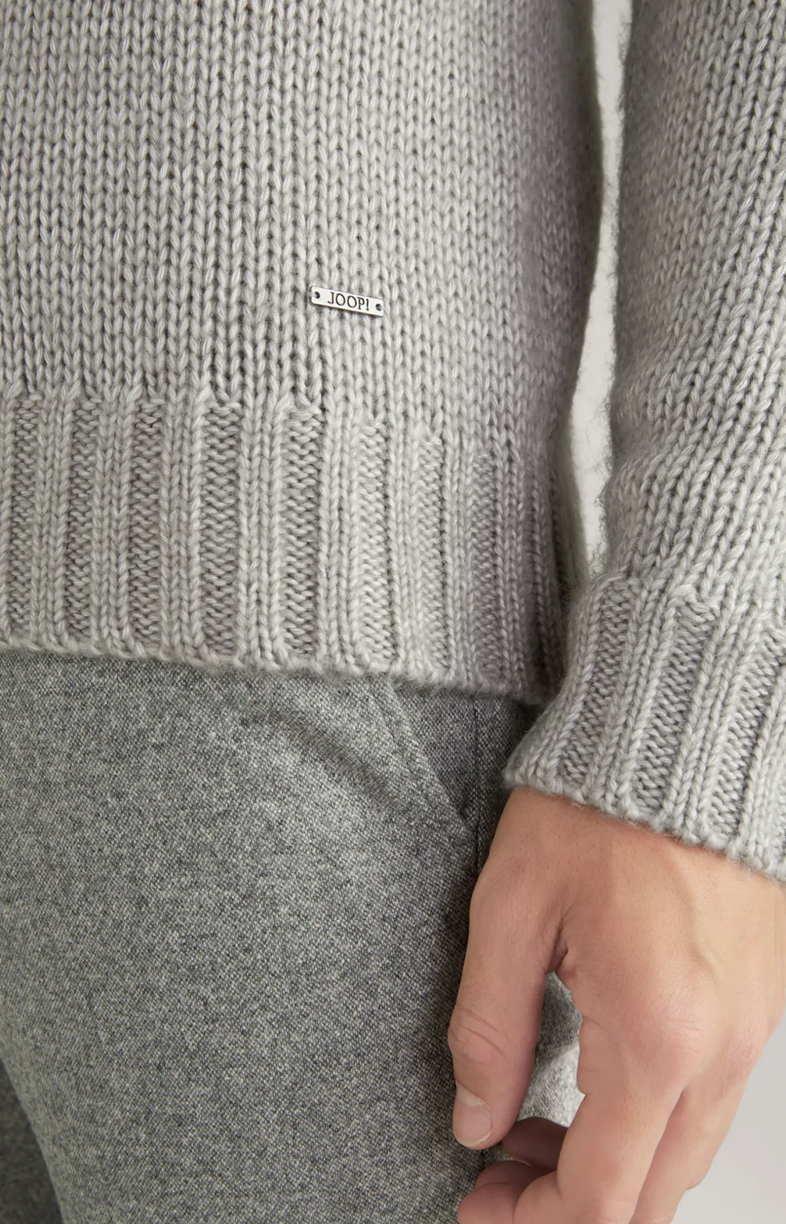 Strickpullover Haron in Hellgrau meliert