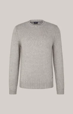 Strickpullover Haron in Hellgrau meliert