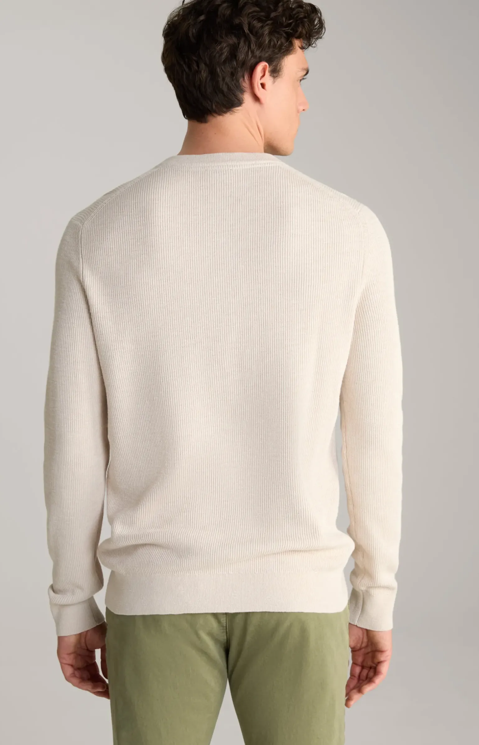 Strickpullover Henley in Hellbeige