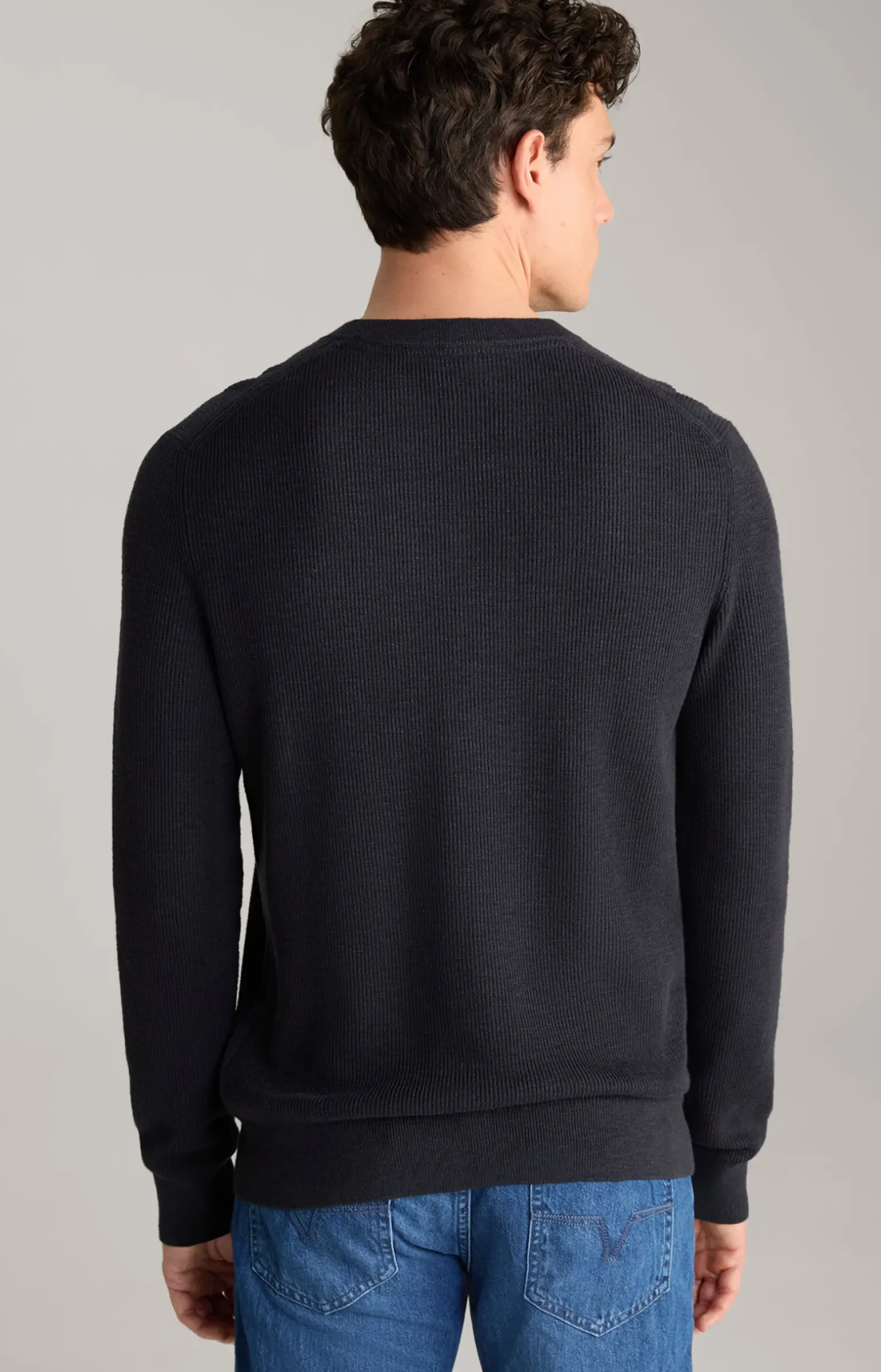 Strickpullover Henley in Navy