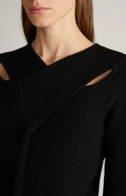 Strick-Pullover in Schwarz