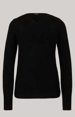 Strick-Pullover in Schwarz