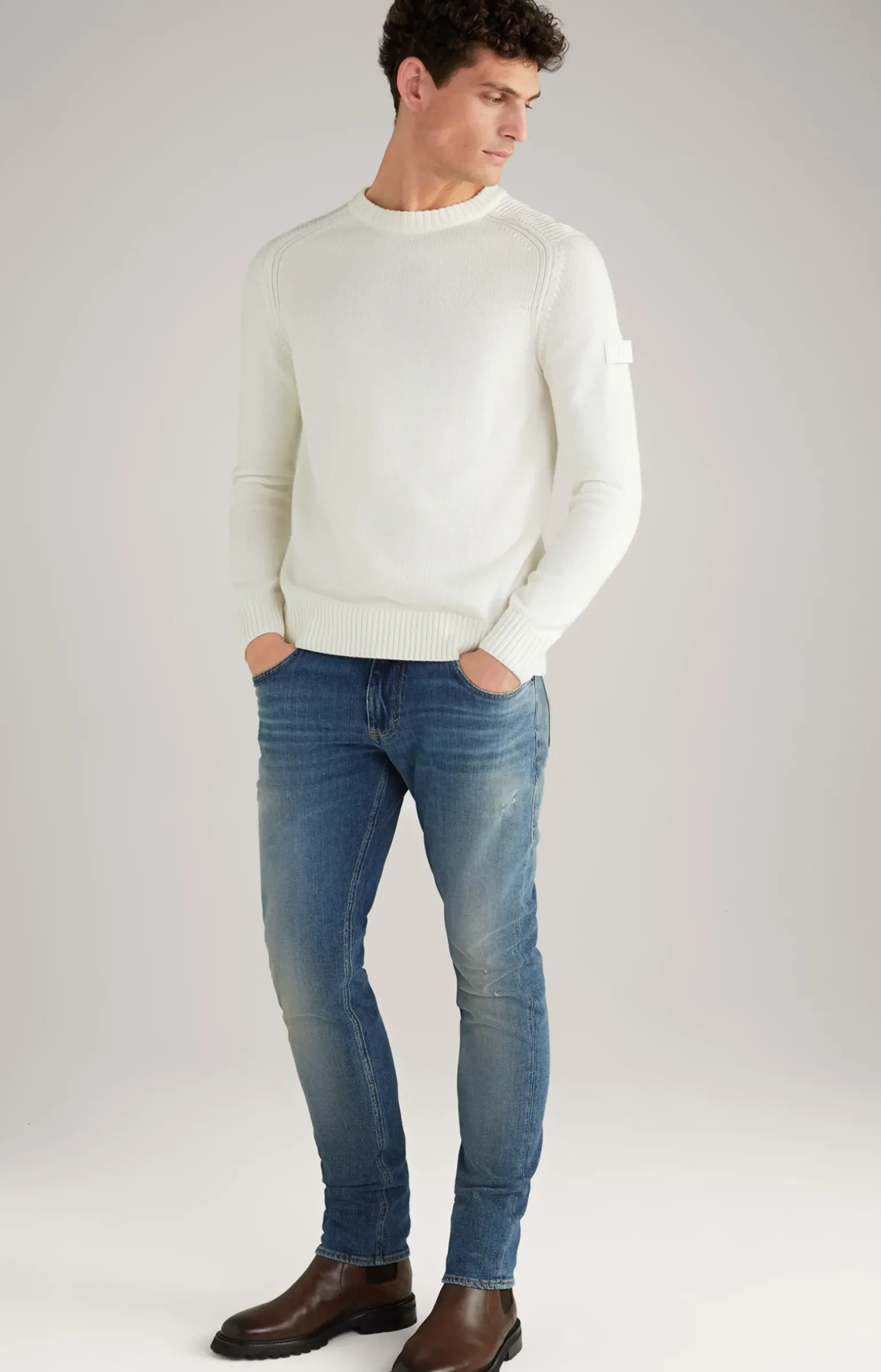 Strickpullover Timmo in Offwhite