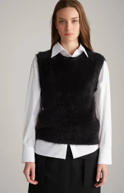 Strick-Pullunder in Schwarz