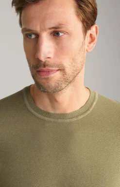 Strick-Shirt Valdrio in Oliv