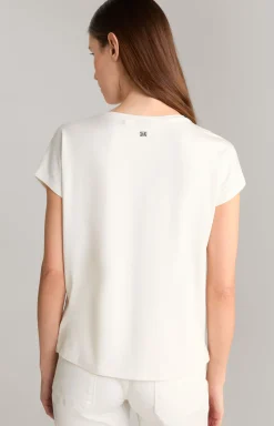Tüll-T-Shirt in Offwhite