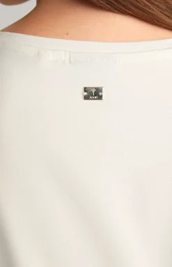 Tüll-T-Shirt in Offwhite