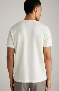 T-Shirt Bruce in Creme strukturiert