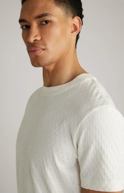 T-Shirt Bruce in Creme strukturiert