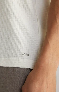 T-Shirt Bruce in Creme strukturiert