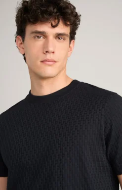 T-Shirt Bruce in Navy strukturiert