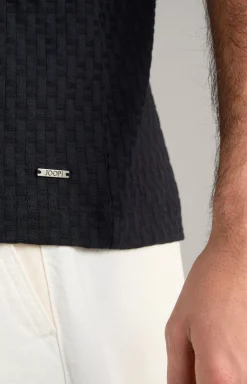 T-Shirt Bruce in Navy strukturiert