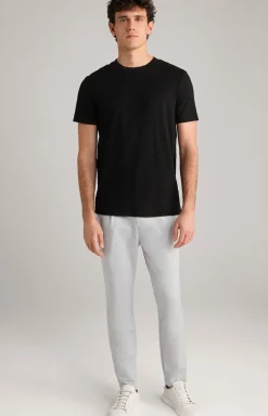 T-Shirt Bruce in Schwarz strukturiert