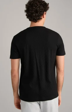 T-Shirt Bruce in Schwarz strukturiert