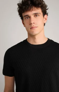 T-Shirt Bruce in Schwarz strukturiert