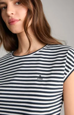 T-Shirt in Blau/Weiß gestreift