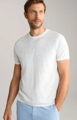 T-Shirt Pieron in Weiß gemustert