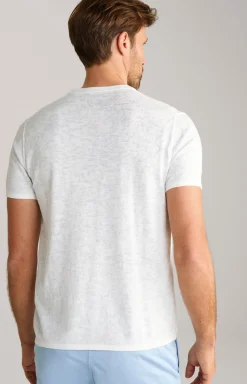 T-Shirt Pieron in Weiß gemustert