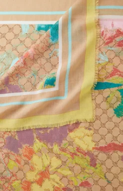 Tuch in Beige gemustert