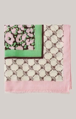 Tuch in Rosa-Grün gemustert