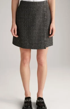 Tweed-Rock in Schwarz/Grau/Gold