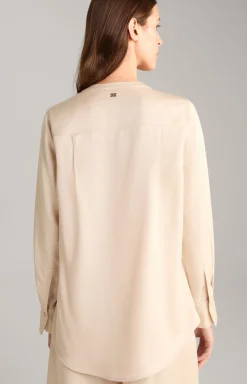 Twill-Bluse in Beige