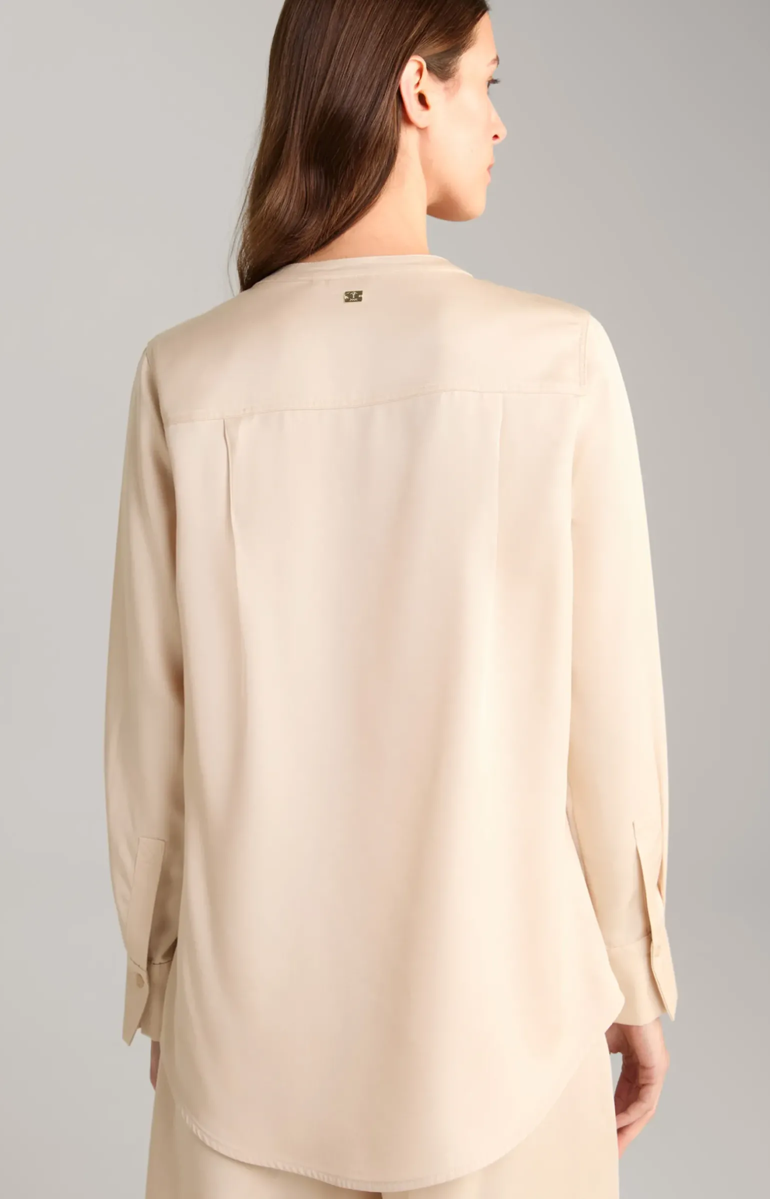 Twill-Bluse in Beige