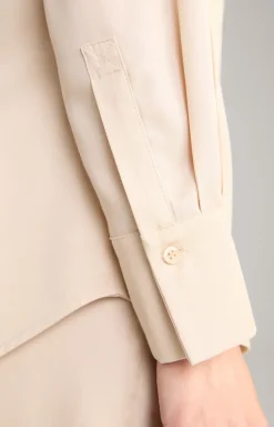 Twill-Bluse in Beige