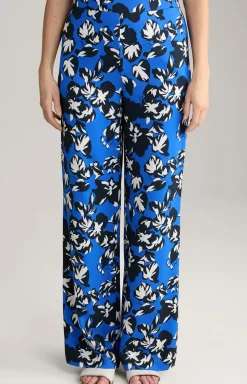 Twill-Hose in Blau/Schwarz/Weiß gemustert