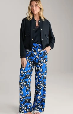 Twill-Hose in Blau/Schwarz/Weiß gemustert