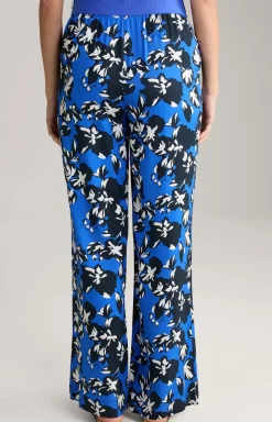 Twill-Hose in Blau/Schwarz/Weiß gemustert